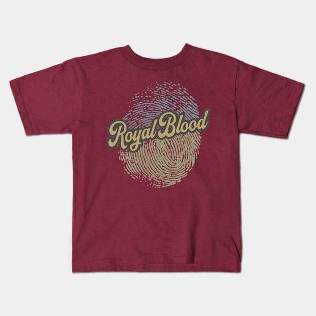 Royal Blood Fingerprint Kids T-Shirt by anotherquicksand